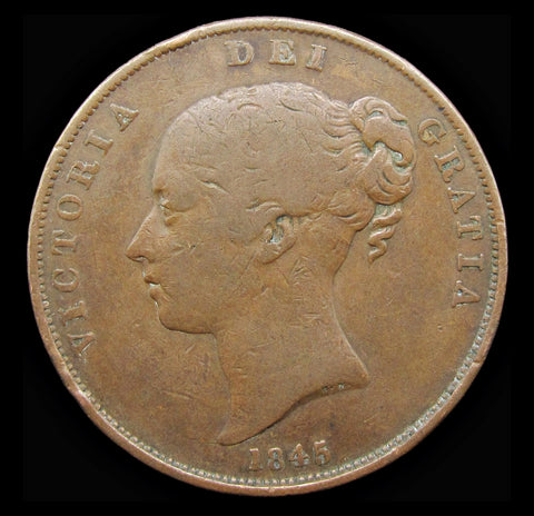 Victoria 1845 Penny - Fine
