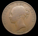Victoria 1845 Penny - VG