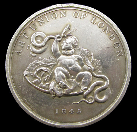 1845 Joshua Reynolds Art Union Of London 58mm Silver Medal - By Stothard