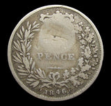 Victoria 1846 Sixpence - Costa Rica Countermark