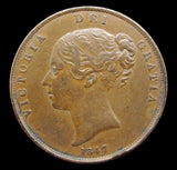 Victoria 1847 Penny - No Colon 'Pattern' - GVF