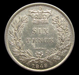 Victoria 1848/6 Sixpence - EF