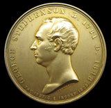 1848 Institution Of Civil Engineers Silver Gilt Stephenson Medal - By Wyon