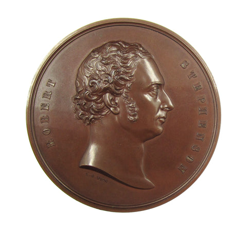 1850 Britannia Tubular Bridge 58mm Stephenson Medal - By Wyon