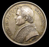 Italy Vatican 1851 Pope Pius IX Ariccia Bridge 44mm Silver Medal - By Cerbara