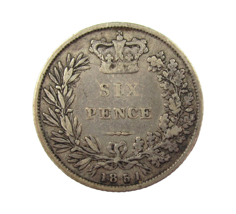 Victoria 1851 Sixpence - Fine