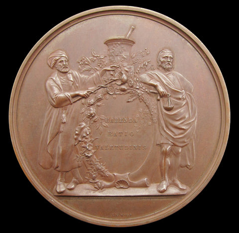 1852 Pharmaceutical Society Of Great Britain 70mm Medal - By Wyon