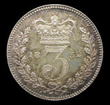 Victoria 1852 Threepence - EF