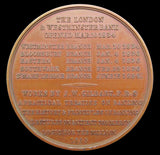 1853 James Gilbart Westminster Bank 51mm Cased Medal - By Taylor