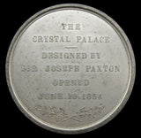 1854 Crystal Palace 'Paxton' 64mm White Metal Medal - By Wyon