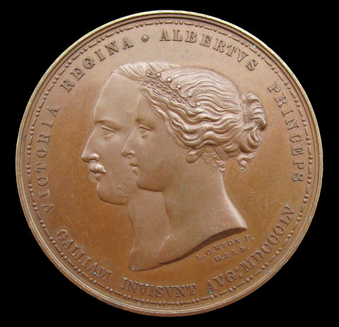 1855 Visit Of Victoria & Albert To France 41mm Medal - By Wyon
