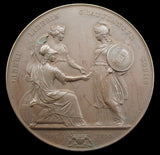 1855 Victor Emmanuel II Visit To The City Of London 76mm Medal - By Wyon