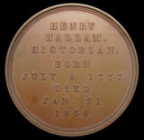 1859 Death Of Henry Hallam 64mm Cased Medal - By Wyon