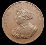 1859 Handel Centenary Festival Crystal Palace 51mm Medal - Cased