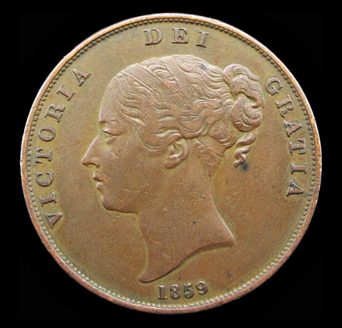 Victoria 1859 Penny - VF