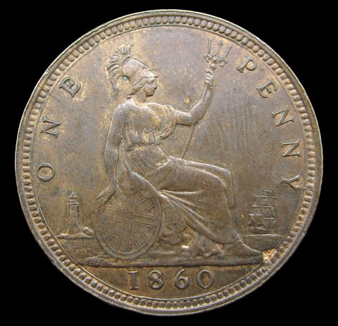 Victoria 1860 Penny - Freeman 10 - NEF