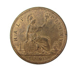 Victoria 1860 Halfpenny - F258 - A/UNC