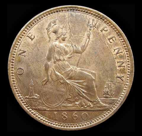 Victoria 1860 Penny - Freeman 13 - A/UNC