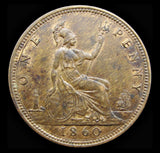 Victoria 1860 Penny - Freeman 15 - A/UNC