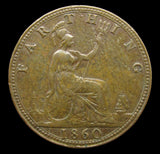 Victoria 1860 Farthing - TB/BB Mule - GF