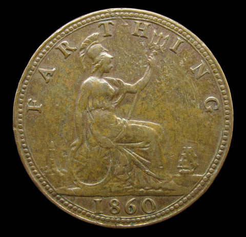 Victoria 1860 Farthing - TB/BB Mule - GF