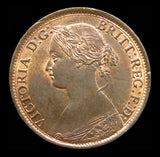Victoria 1860 Farthing - Toothed Border - UNC
