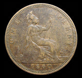 Victoria 1860 Penny - N/Z Error - Fine