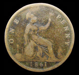 Victoria 1861 Penny - Freeman 28 - VG