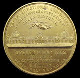 1862 International Exhibition London 64mm Gilt Medal - By Ottley