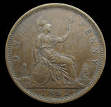 Victoria 1862 Penny - GVF