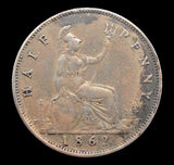 Victoria 1862 Halfpenny - Die Letter C