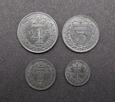 Victoria 1863 Full Maundy Set - Cased
