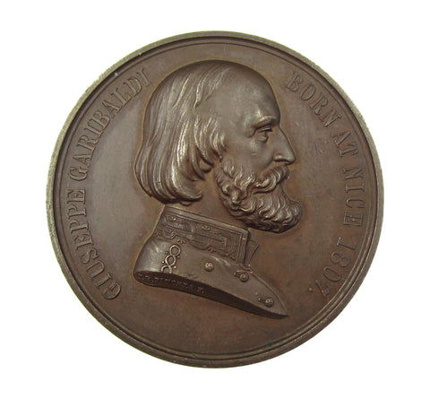 1864 Visit Of Garibaldi To England 42mm Medal - By Pinches