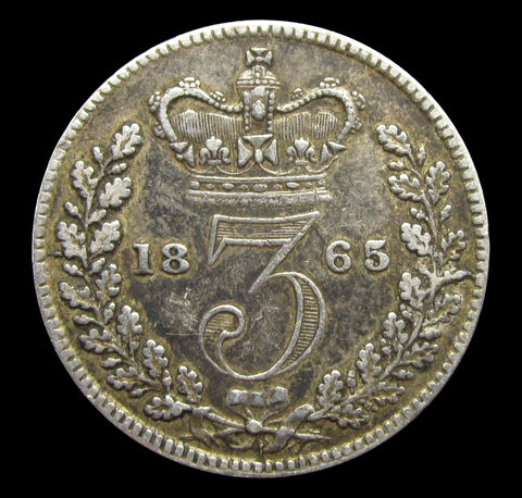 Victoria 1865 Threepence - VF