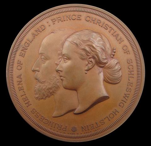 1866 Marriage Of Helena & Christian 64mm Medal - By Wyon