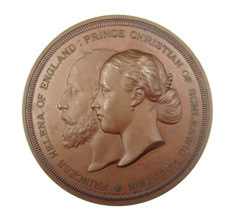 1866 Marriage Of Helena & Christian 64mm Medal - By Wyon