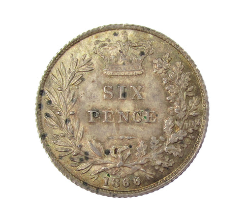 Victoria 1866 Sixpence - GEF