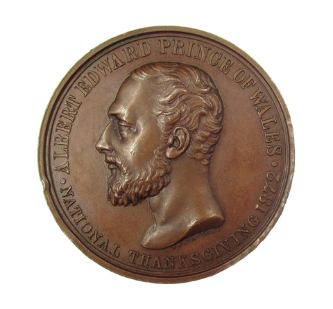 1872 Prince Of Wales Recovery Thanksgiving 41mm Medal - By Taylor