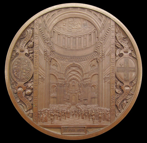 1872 Prince Of Wales National Thanksgiving 77mm Medal - By Wyon