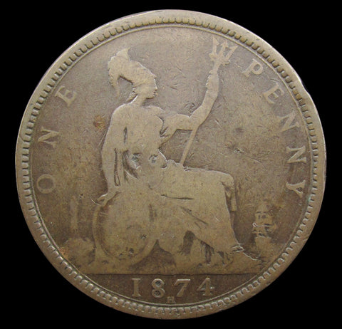Victoria 1874 H Penny - Freeman 69 - VG