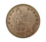 Victoria 1874 Halfpenny - F312 - GVF