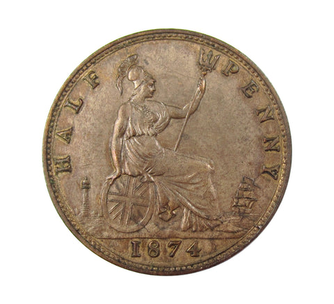 Victoria 1874 Halfpenny - F312 - GVF