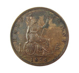 Victoria 1874 Halfpenny - F314 - GVF