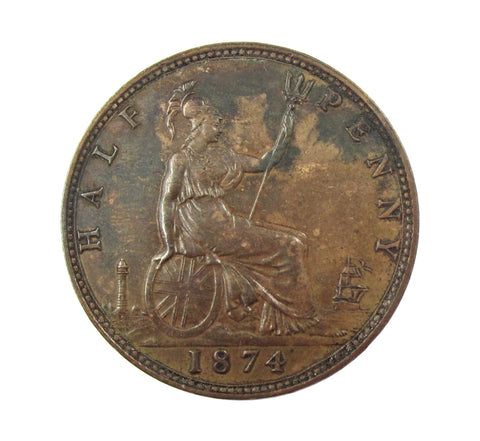 Victoria 1874 Halfpenny - F314 - GVF