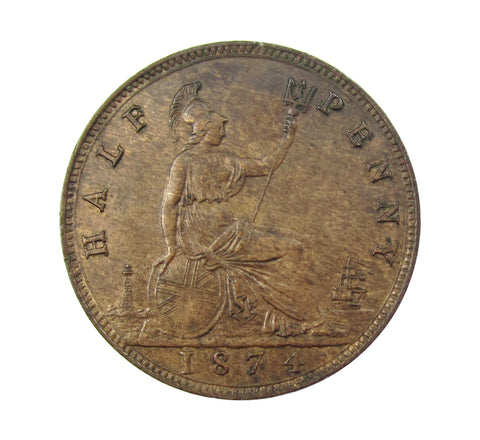 Victoria 1874 Halfpenny - F315 - NEF