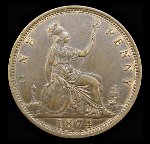 Victoria 1874 H Penny - Freeman 66 - EF