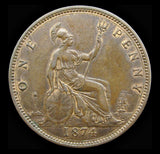 Victoria 1874 Penny - Freeman 72 - EF
