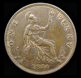 Victoria 1874 Penny - Freeman 72 - EF