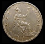 Victoria 1874 H Penny - Freeman 73 - GEF