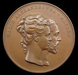 1874 Marriage Of Albert & Marie Of Russia 63mm Copper Medal